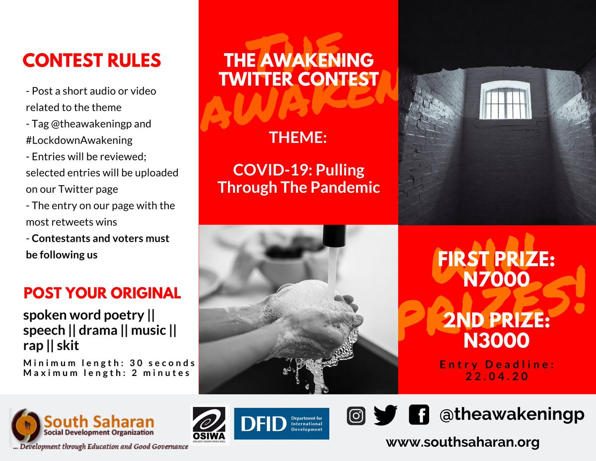 Join the Awakening Twitter Contest and stand a chance to win N7000  #TheAwakening  #LockdownAwakening  #COVID19
