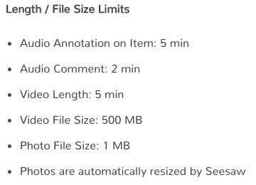 smalchow's tweet photo. Wondering about size limits in @Seesaw? 💥Seesaw Hack alert: If you use multipage for your teacher directions, you can do 5" of audio on EACH page🎉. Need more time? Create your video, save to Drive, open share settings and then use link in Seesaw. #RaiderStrong #SeesawAmbassador https://t.co/OPG50vqRpR