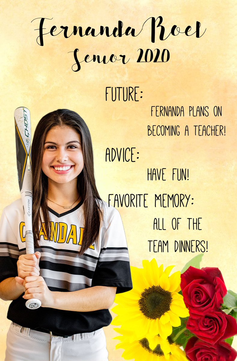 Today’s Senior Spotlight! 
Crandall Softball’s SWEETEST player, Fernanda Roel!!!
