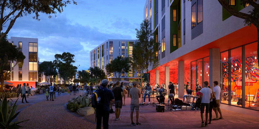 HenselPhelps's tweet photo. The UCSD Nuevo East Graduate Student Housing project achieved substantial completion ahead of schedule! Design by @mithun_design and image rendering by Plompmozes. @ucsdgraddiv @UCSDnews #UCSD #designbuild #OneMesa #socalhenselphelps https://t.co/N1QoNiftnJ