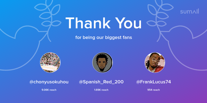 Our biggest fans this week: chonyusokuhou, Spanish_Red_200, FrankLucus74. Thank you! via https://t.co/7jmtaMvHaC<a href="/tag/instagramdown"class="tags"><span>#instagramdown</span></a>