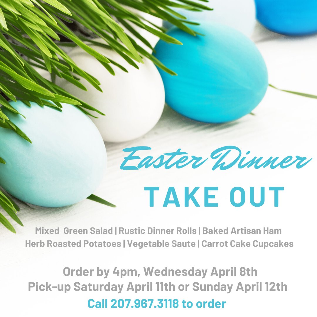 Just two more days left to order your Easter Dinner - to go from Stripers Waterside Restaurant.  Call today and reserve a complete meal for your family - 207.967.3118 🌷🌸