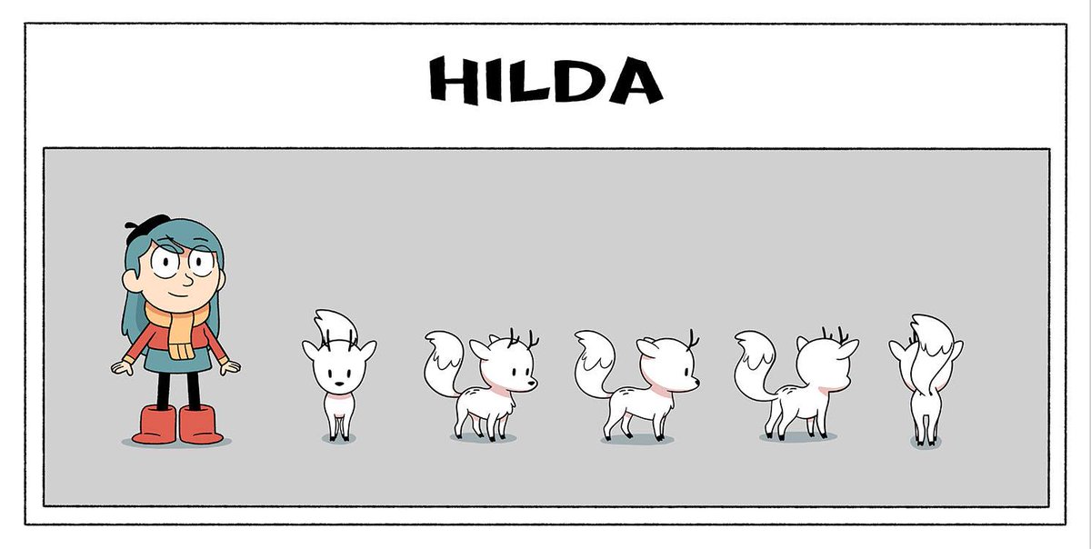 artofhilda's tweet photo. Turnarounds for the main/supporting cast of the Netflix series, done at a point where the overall style and designs (for the most part) had been finalized. (1/3)
Source: https://t.co/mmCgwqYgIU https://t.co/URlxRMscg5