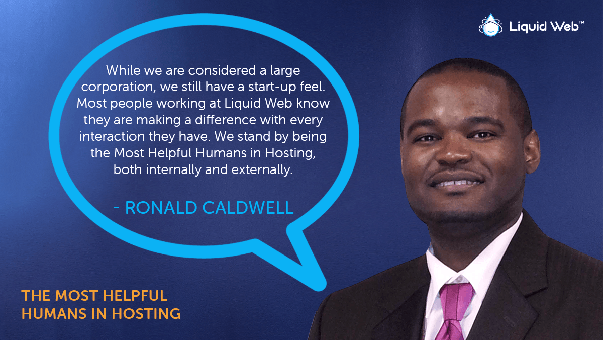 LiquidWeb's tweet photo. Meet Ronald Caldwell, one of the Most Helpful Humans in Hosting! Ronald lives by the golden rule in working with customers, and is a regular contributor to our blog. Our customers 💙 him as much as we do! #HelpfulHumans https://t.co/alegfpYOln https://t.co/ShSZjvKtjh