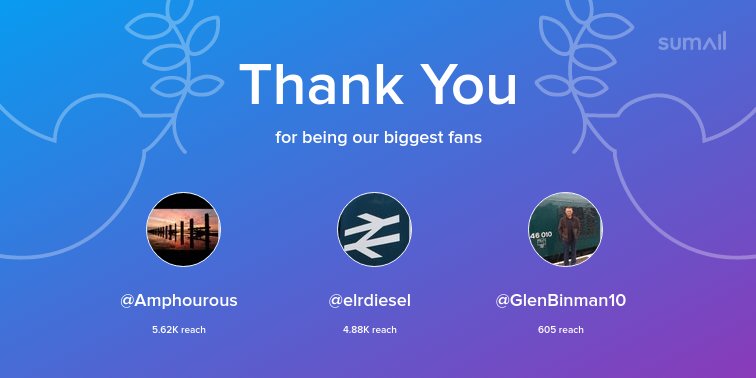 M62J21's tweet photo. Our biggest fans this week: Amphourous, elrdiesel, GlenBinman10. Thank you! via https://t.co/Nfs7K0goNG https://t.co/iyfhI4a889