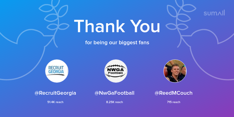 lataevionn's tweet photo. Our biggest fans this week: RecruitGeorgia, NwGaFootball, ReedMCouch. Thank you! via https://t.co/UwYRogHuQh https://t.co/bnOQlasomC