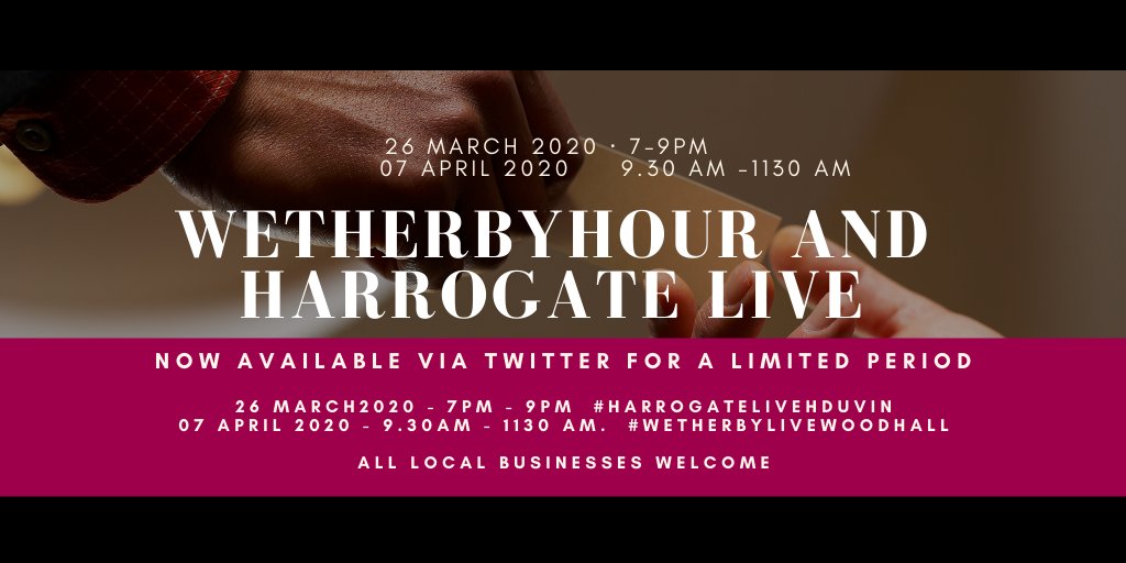 It's Tomorrow!!! Wetherbyhour Live 7th April (9.30am-11.30am)  We are taking to Twitter instead of our planned venue.  We hope you will join us for #networkingwithoutnerves. Two hours of useful contacts, chat and banter. Details here: ow.ly/JINu50yQJQZ #Harrogatehour