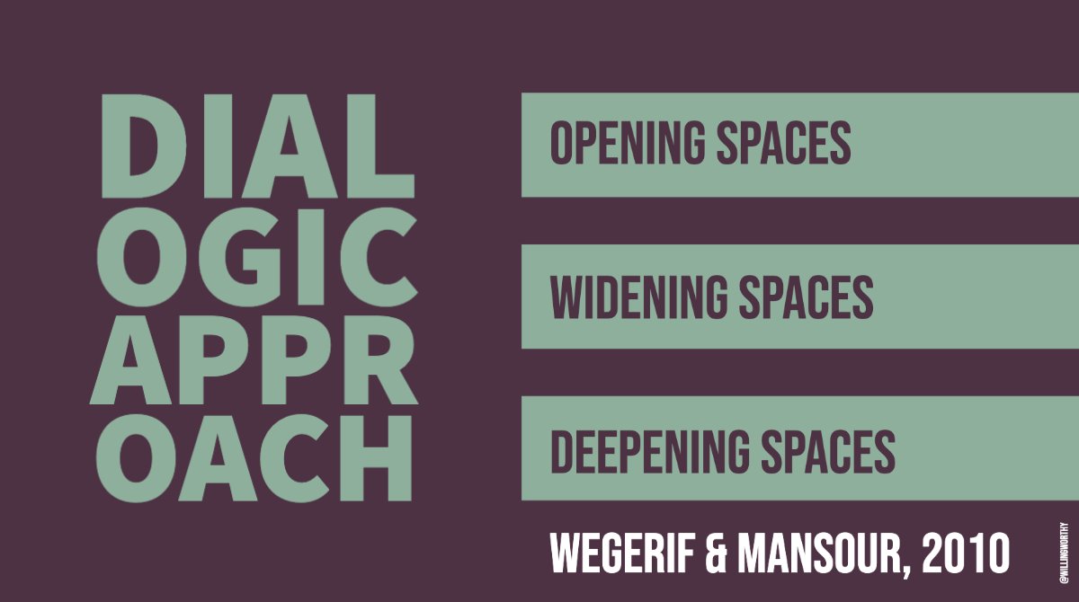 willingworthy's tweet photo. Dialog & #discourse are key to learning. We need to: 1⃣ open spaces for dialog/set ground rules for talking; 2⃣ widen spaces for dialog/broaden learners understanding of the topic at hand; 3⃣ deepen spaces with reflection!
#dialogicapproach
#wyreflectandcreate https://t.co/hbAaLv25mf