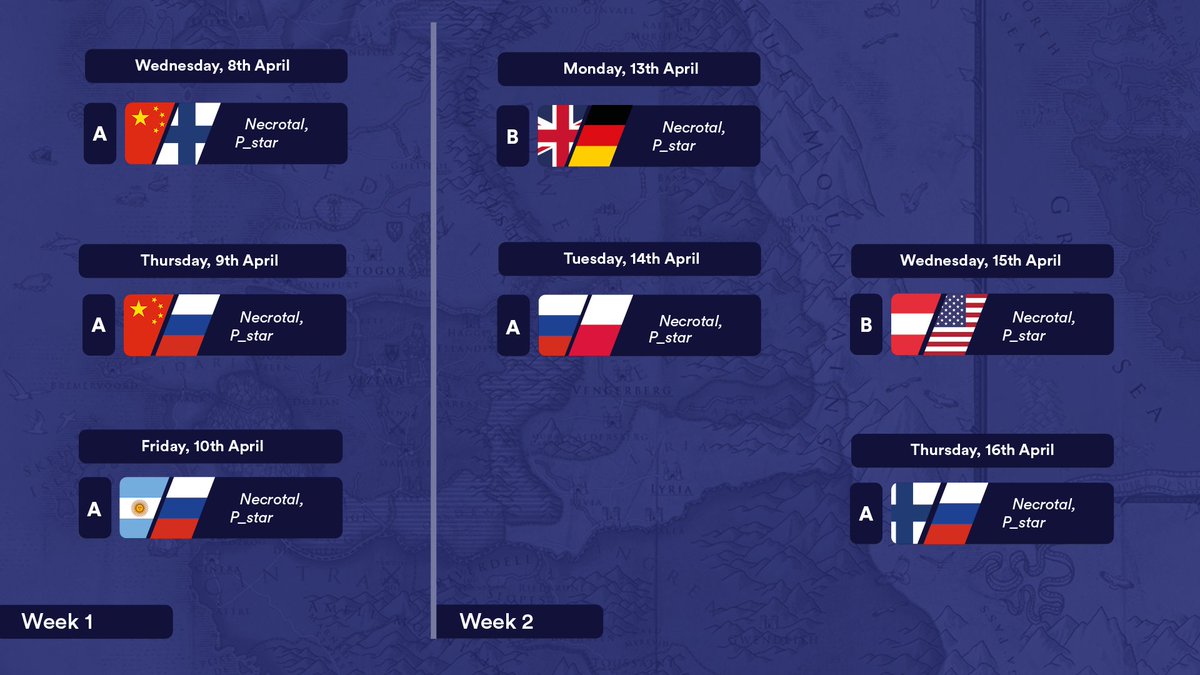 наши партнеры по <a href="/Gwent_RU/">ГВИНТ</a> :
<a href="/Necrotal1/">Necrotal</a> и P_star79!
Будут транслировать все матчи сборной России в группе А