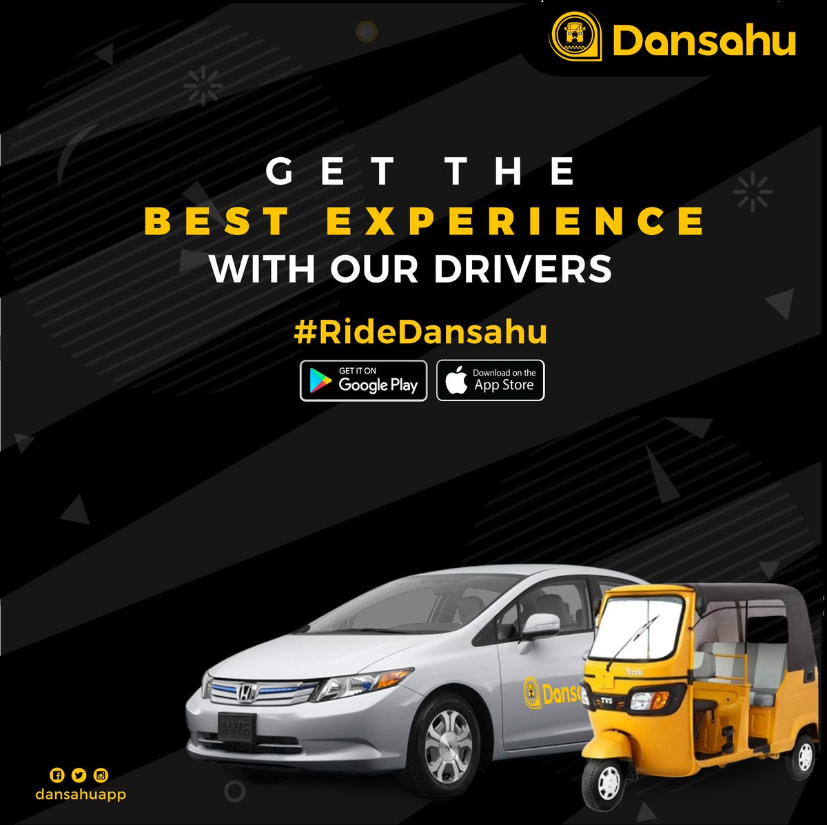 SkinnyBoi001_'s tweet photo. With #DanSahu you would get the best experience with our drivers. You wouldn't want anyone to tell you bout the experience. Hurry up! Install the app and enjoy your ride today!! #RideDanSahu #RideWithDanSahu https://t.co/iCBLHqSiTu