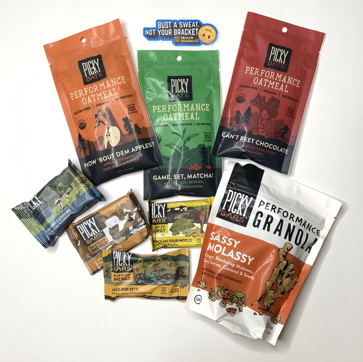 WahooRunning's tweet photo. A box of @pickybars products is better than any old race medal. @strava challenge for the WIN! 🥇 🍫 🥣 🥇 #marchgladness #irunforfood https://t.co/Ok8bqMGFaA