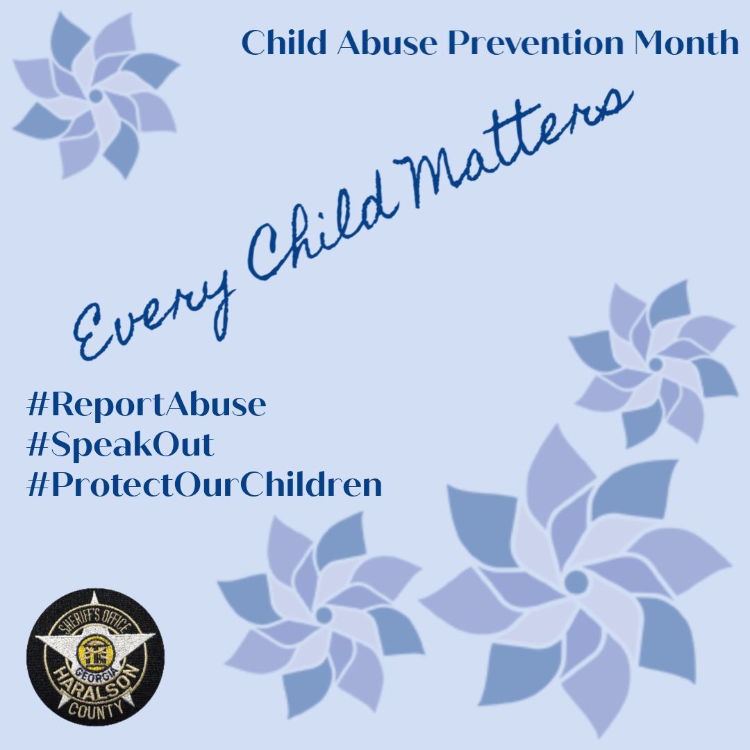 HaralsonSheriff's tweet photo. April is National #ChildAbuseAwarenessMonth. We realize that it is more difficult to #SeeSomethingSaySomething as we are under a #ShelterInPlace order but please, always #BeAware! Every child matters and #ChildAbuse must end!! 
#ProtectOurChildren #ReportAbuse https://t.co/SlLTUqdsxn