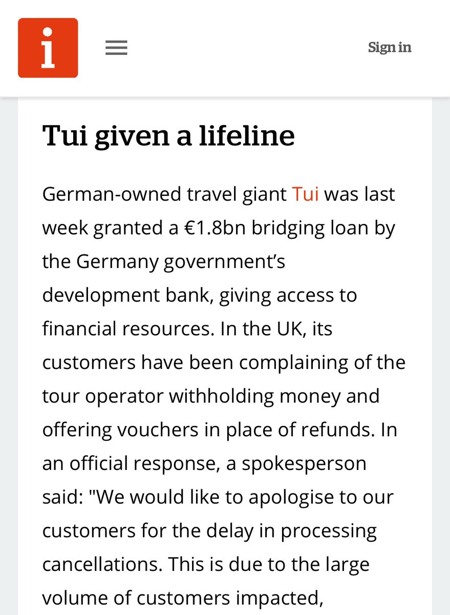 sarah_pick's tweet photo. @TUIUK perhaps some of this loan could go towards refunding customers.  Or perhaps you could just email or call us to let us know what an earth is going on? https://t.co/6ta1xoMvCB