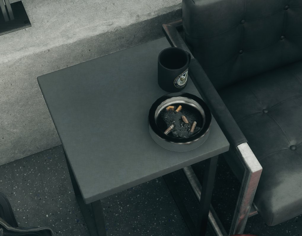 Honestly surprised at the fact that someone baked a normal map for this ash tray. The wobbly stuff around the edge is an artifact of how it was baked.