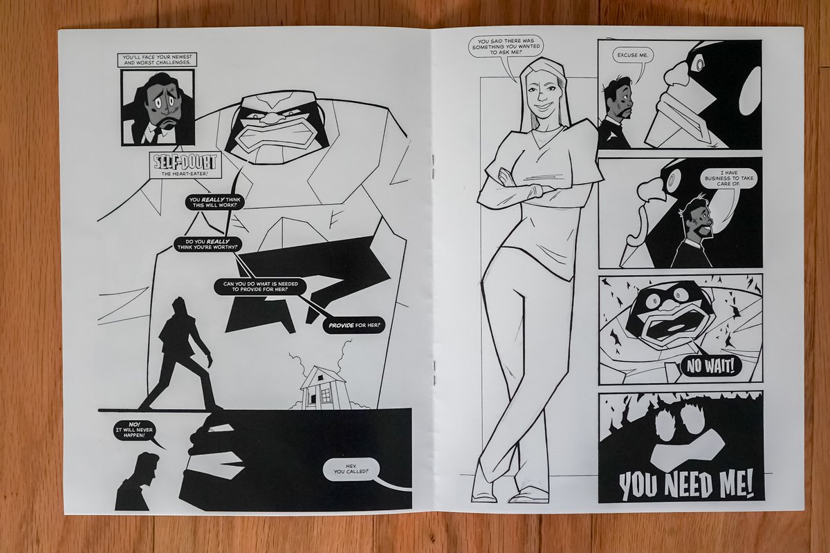 CPtwothree's tweet photo. When I got engaged in January, I used this comic illustration to propose. Thanks to Seth Sipe helping me in writing and illustrating this piece of gold I'll have forever. #ProviderMan is my fictional hero I joke with Meaghan that is my superhero identity. #SomeGoodNews https://t.co/lbifF05tIq