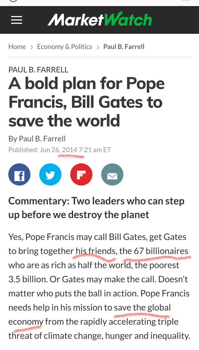 29)Bill Gates and The Pope?So Bill Gates runs with a wolf pack of 67 billionaires