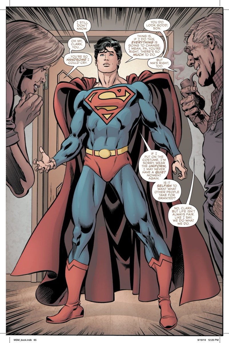 stargazer0118's tweet photo. Even Ma Kent thinks Clark looks so handsome in his costume. 😍😏 #Superman
I loved this story and art! #ManandSuperman @marvwolfman https://t.co/dQKX3JE9iD