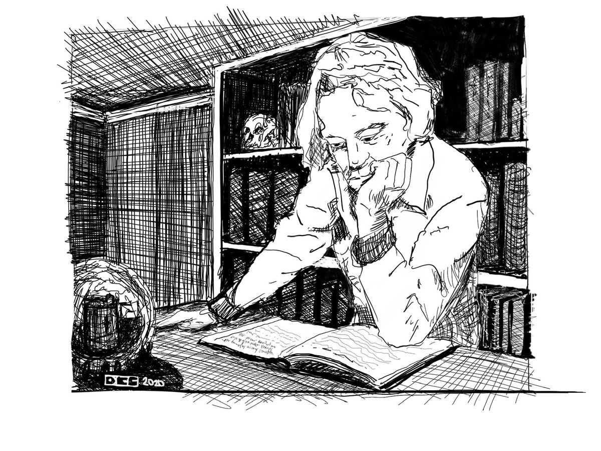 ZenopusArchives's tweet photo. A portrait of Holmes in an imagined study, drawn by fan David Crawford! Read more here:
https://t.co/lQ77KAzIL5 #HolmesBasic #JEricHolmes #Zenopus #DnD #BasicDnD #OSR https://t.co/CmWViTTNSM