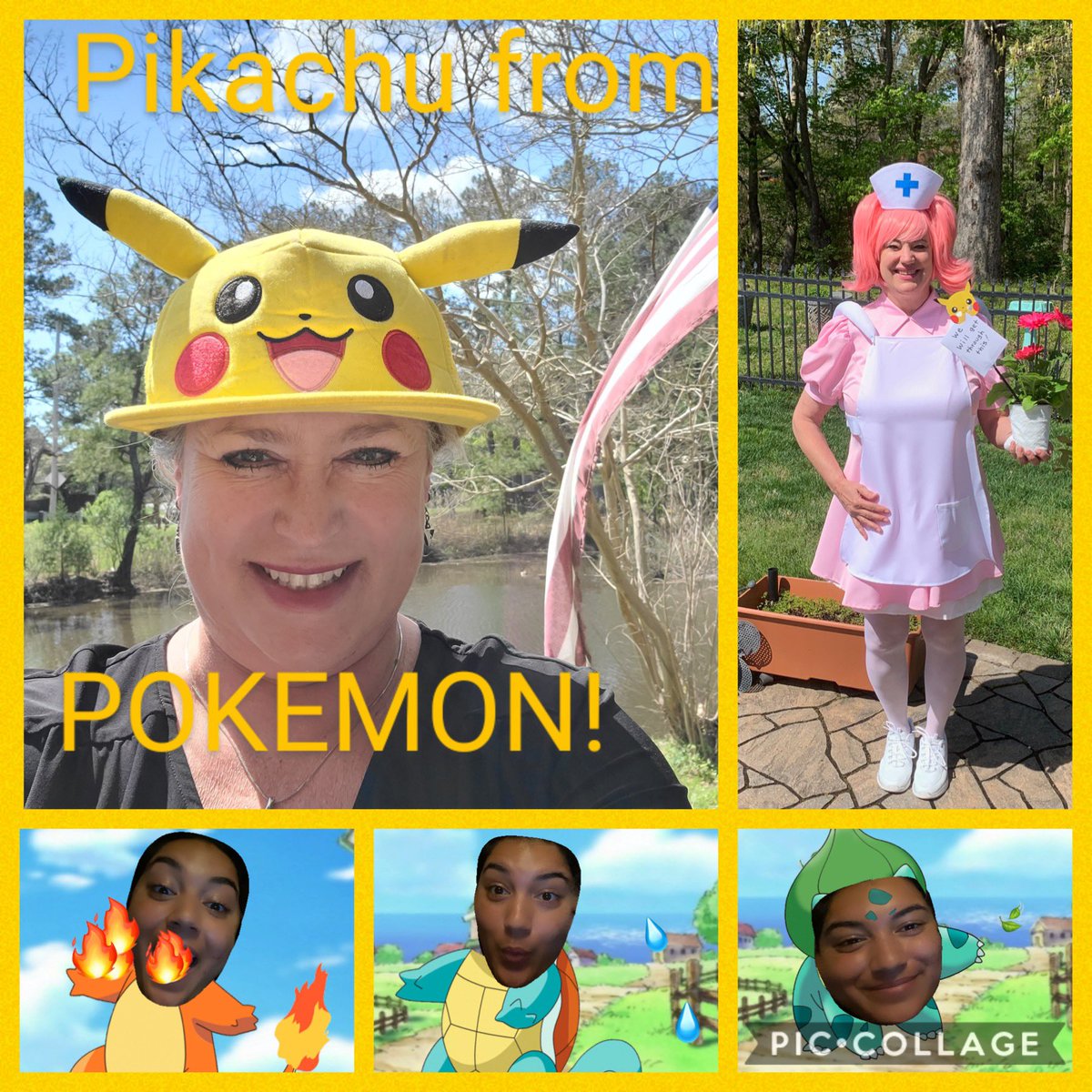 BayViewDolphin1's tweet photo. Continuing our Autism Awareness Virtual Spirit Week, today was Pokemon Day in honor of its creator Satoshi Tajiri! Here are our most creative staff photos! Tomorrow is “Dress to Represent Your Passion” @NPSchools @Cluster2ES https://t.co/b79dXIoSpo