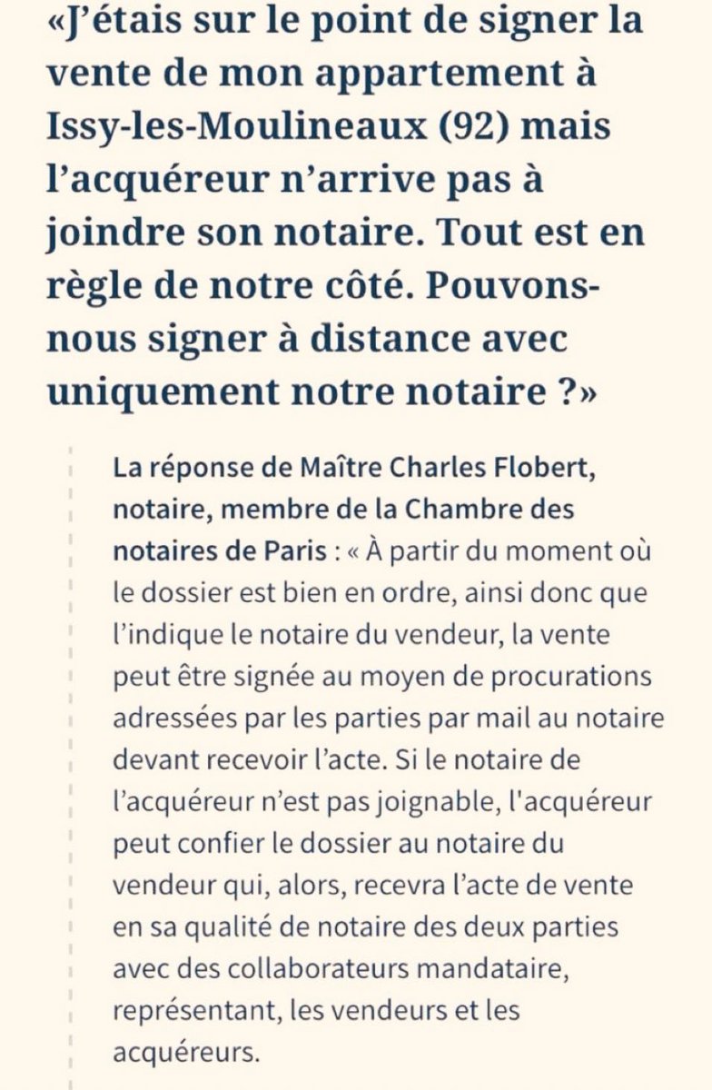 Stop (@stoplagabegie) on Twitter photo Me Flobert (notaire à Saint Maur des Fosses), je croyais que le notaire « avec visio » devait la mettre à dispo de son confrère démuni, dixit <a href="/Notaires_CSN/">Notaires de France</a> <a href="/President_CSN/">Bertrand Savouré</a> .
Vous y faites exception pour détourner la clientèle ? Me Flobert (notaire à Saint Maur des Fosses), je croyais que le notaire « avec visio » devait la mettre à dispo de son confrère démuni, dixit <a href="/Notaires_CSN/">Notaires de France</a> <a href="/President_CSN/">Bertrand Savouré</a> .
Vous y faites exception pour détourner la clientèle ?