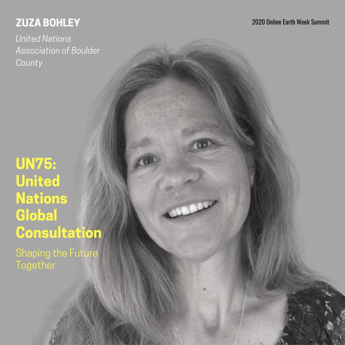GreenTeamAcade1's tweet photo. Meet our #earthweeksummit speakers! We’ll hear from Joan Gregerson, Zuza Bohley about @joinUN75, and Dr. Thomas Rashad Easley (@rashadeas) at our summit kickoff on Friday, April 10! What topic are you most excited to hear about? https://t.co/JQI7P4WS4N