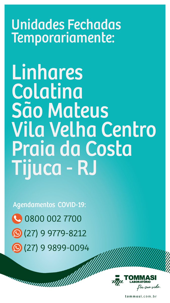 Informamos que algumas de nossas unidades se encontram fechadas temporariamente.
#porsuavida