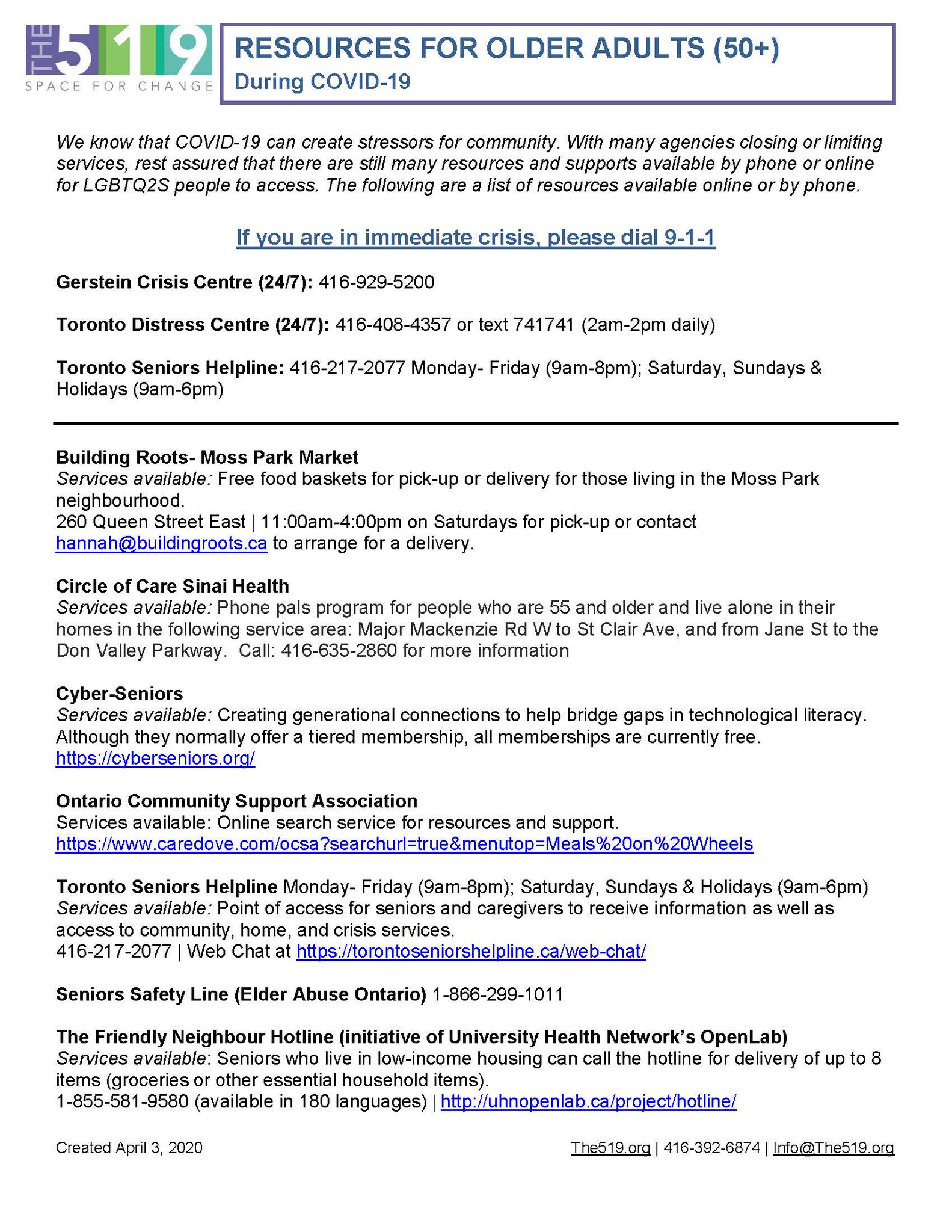 The 519 Some Useful Information About Services Available For Seniors Pdf Download Available At T Co 034hse7s7e For Other Resources About Essential Services And Supports Visit T Co R5ratjcfti Olderadults Lgbtq2s