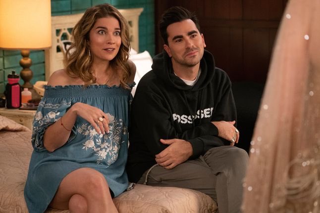 Moira does come around, though, so the dress must go. But not without one last look! David’s reaction is the sweetest, as is Johnny’s offer to ultimately keep it. But Moira does not waiver and it’s goodbye dress... for now. And family first, always.  #SchittsCreek