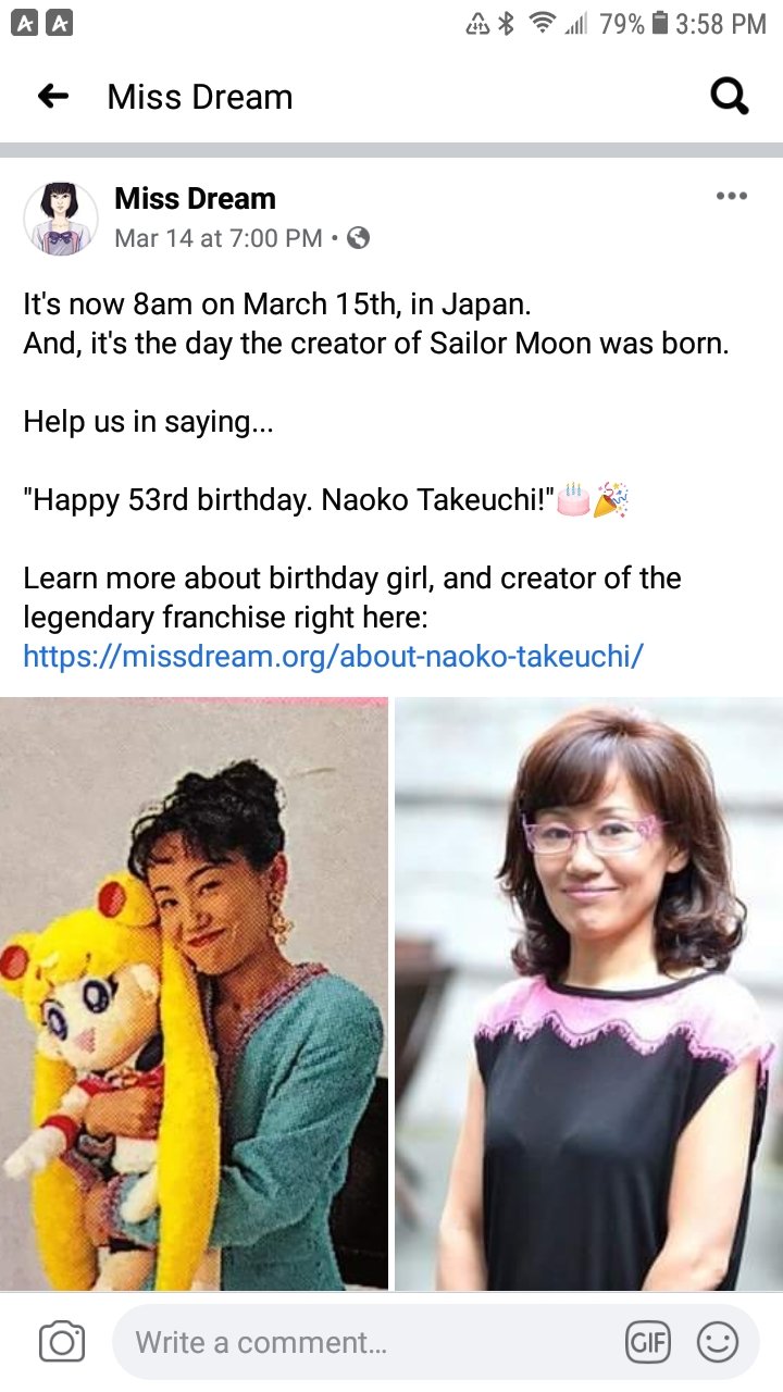 Happy belated birthday to Naoko Takeuchi. 