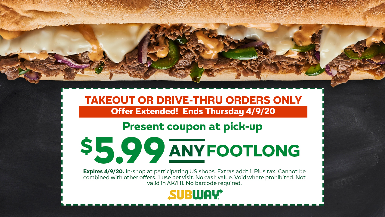 NEW Subway Coupon - Save Big on Subway Sandwiches!