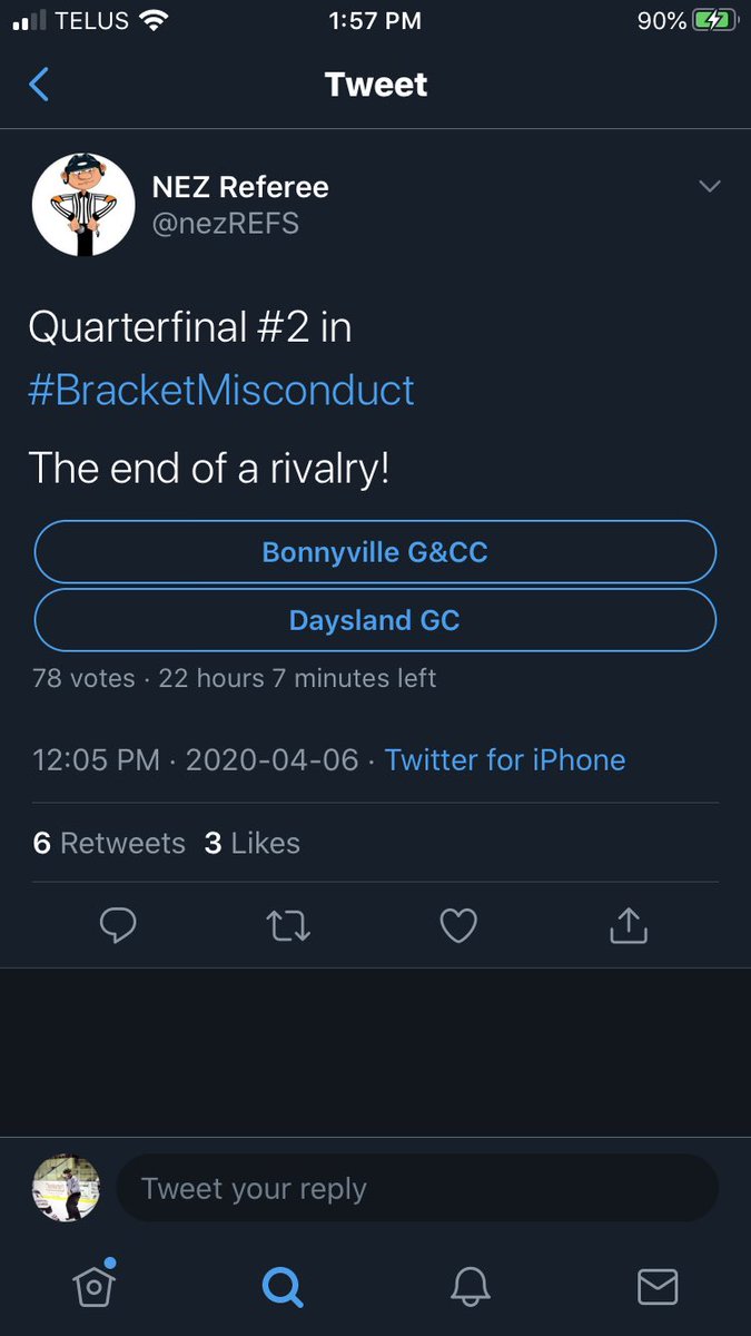 porksie's tweet photo. Our closest one yet, 51% of the votes , congrats Lloyd Golf Club @cityoflloyd. @sedgewickgolf you should be very proud of your support and your course!! Alright @DayslandNstars &amp; @BonnSrPontiacs it’s your turn to square off. Get those votes in!! #BracketMisconduct @nezREFS https://t.co/9xLQVt2UOi