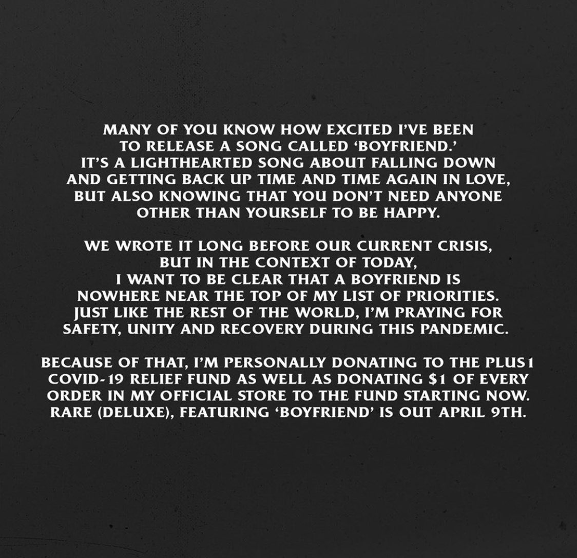 GomezSource's tweet photo. RARE DELUXE WITH NEW SONGS BOYFRIEND, SOUVENIR, SHE COMING APRIL 9TH! https://t.co/rAaVrWxTw2
