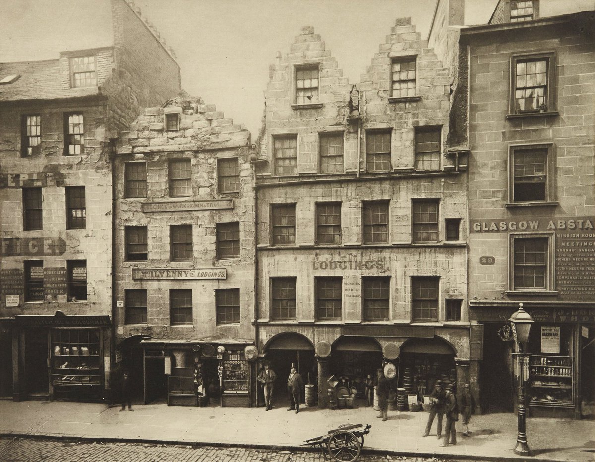 Annan had a strong urge to help those living in poverty. In the early 1850s he contemplated working as a teacher in the poor areas of Glasgow.Plate 11: 17 - 27 High Street, Glasgow, 1868