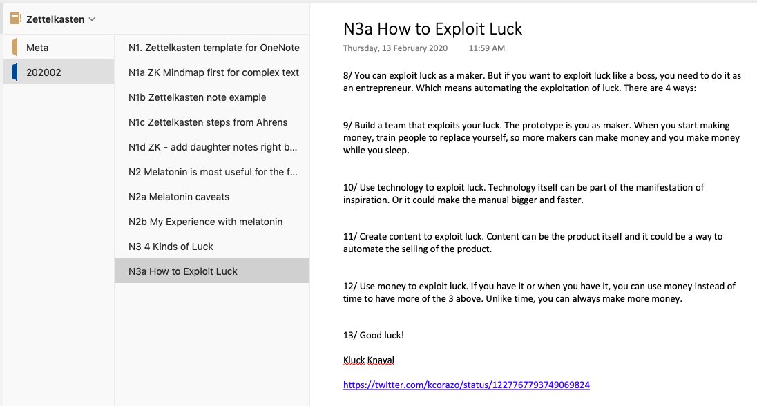 Here is my first attempt at creating a zettelkasten.  @moreina introduced  @soenke_ahrens book and  @roamresearch at the same time, but I have been using OneNote for years and did not want to learn something new. I'm deliberately a late adopter for most things.