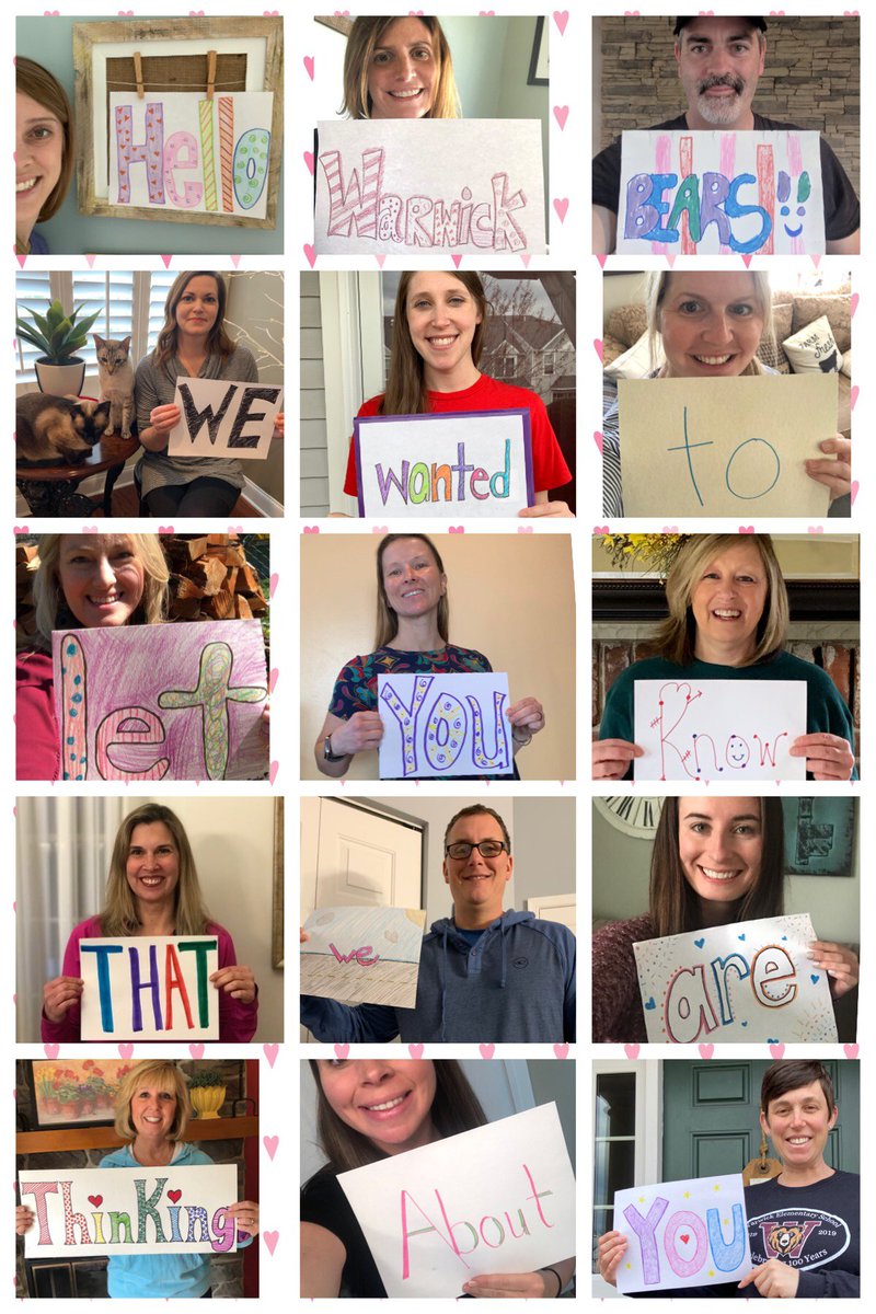 CBckehan's tweet photo. Hello Warwick Bears!  The staff @CBWarwickElem want you to know that we are thinking of you as we enter into Phase 2 DL. Check out our Warwick Message.  We are so proud of you. https://t.co/H5vZahRksC https://t.co/6N8OD8qqtx