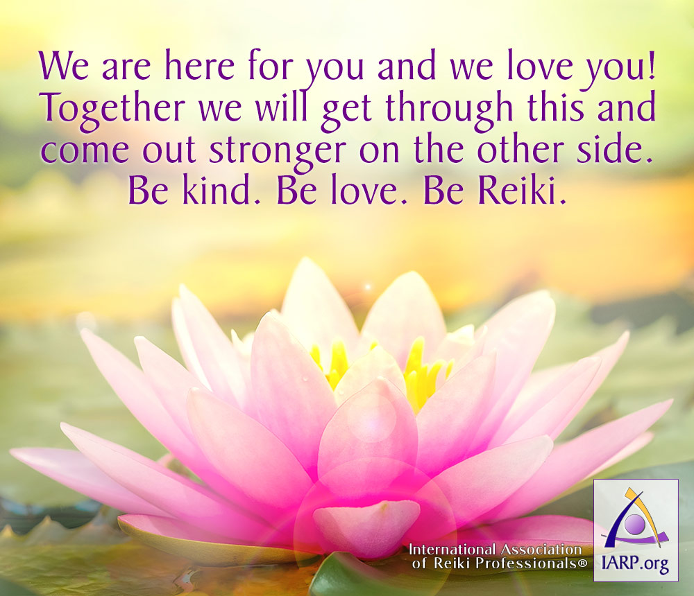 IARPReiki's tweet photo. Stay Safe and Healthy Everyone! We are here for you and we love you! Together we will get through this and come out stronger on the other side. Be kind. Be love. Be Reiki  #Reiki https://t.co/b4YjWkhJnG