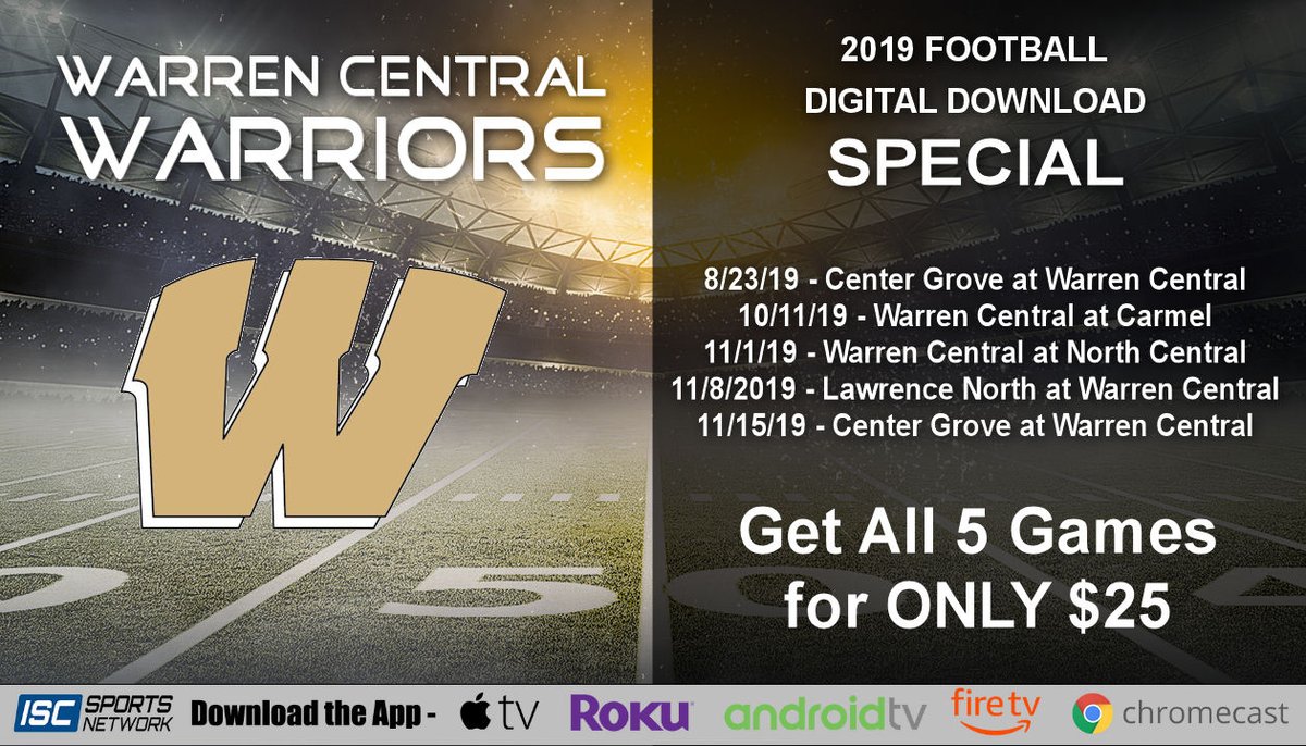 SPECIAL OFFER Warriors Fans! Get 5 Digital Downloads from the 2019 IHSAA Football Season for only $25. This deal won't last long so ACT NOW! mtcsports.net/2019ihsaafb-wa…