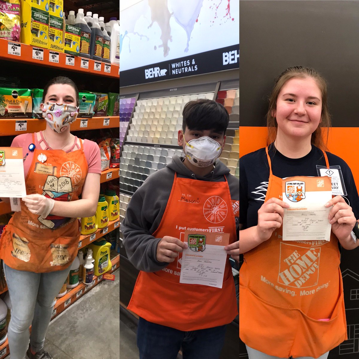 Recognizing more associates @ 6550 for working hard during this time. Kayla D90, Mason D94, and Reilly D31. Thank you