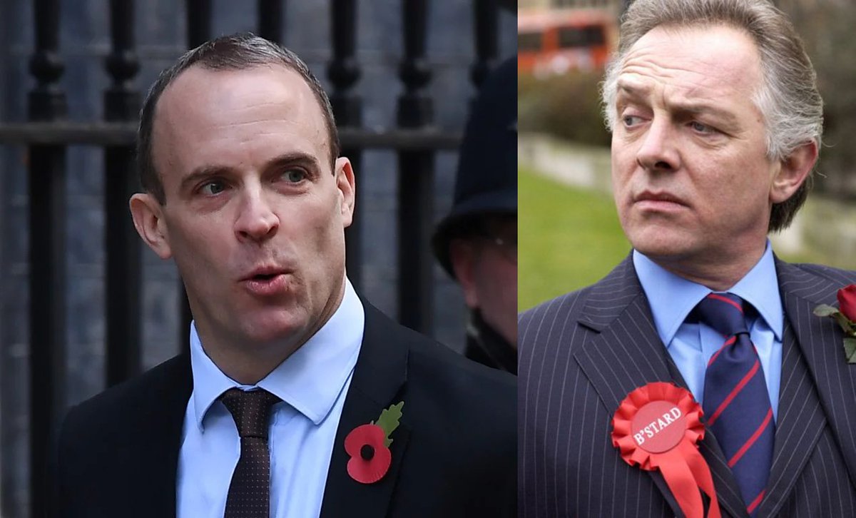 Alan B'Stard (left) Dominic Raab (right). I wonder if they are by any chance related?