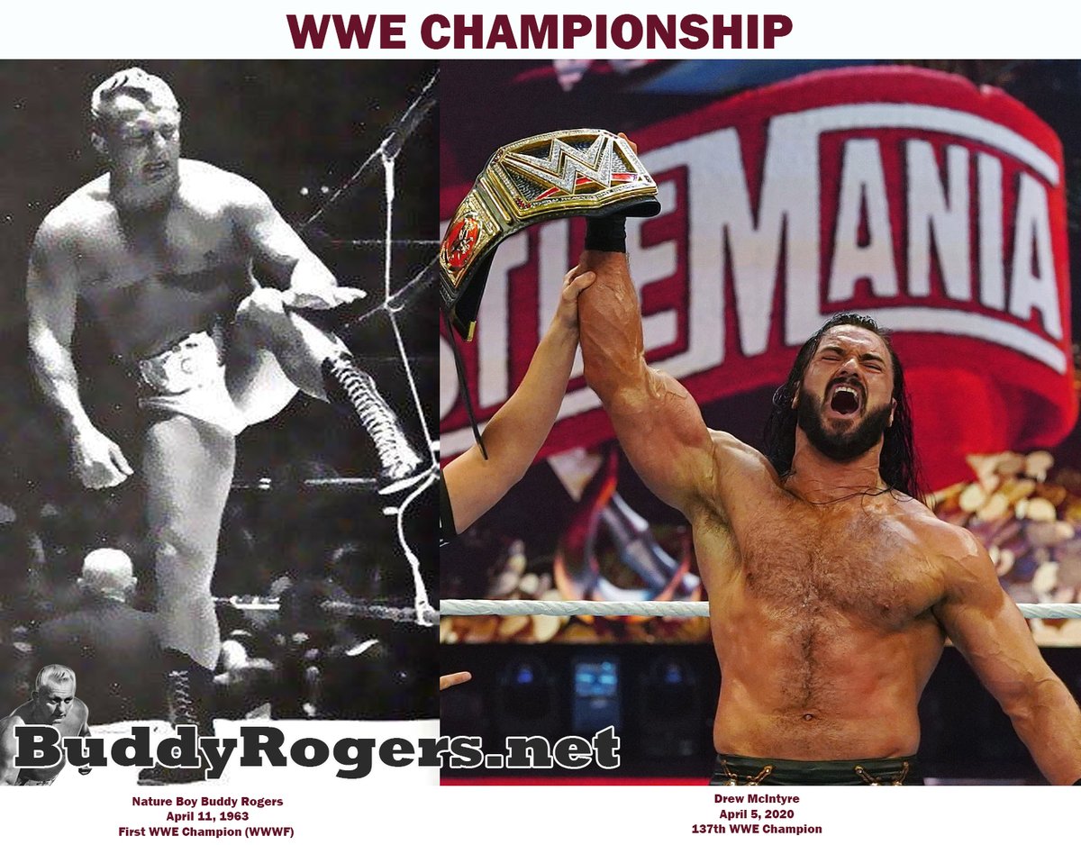 BuddyRogers.net Twitterren: "Congratulations to @DMcIntyreWWE on becoming the new @WWE Champion with victory over @BrockLesnar @WrestleMania 36. The lineage of the #WWEChampionship remains in good hands from its first champion to