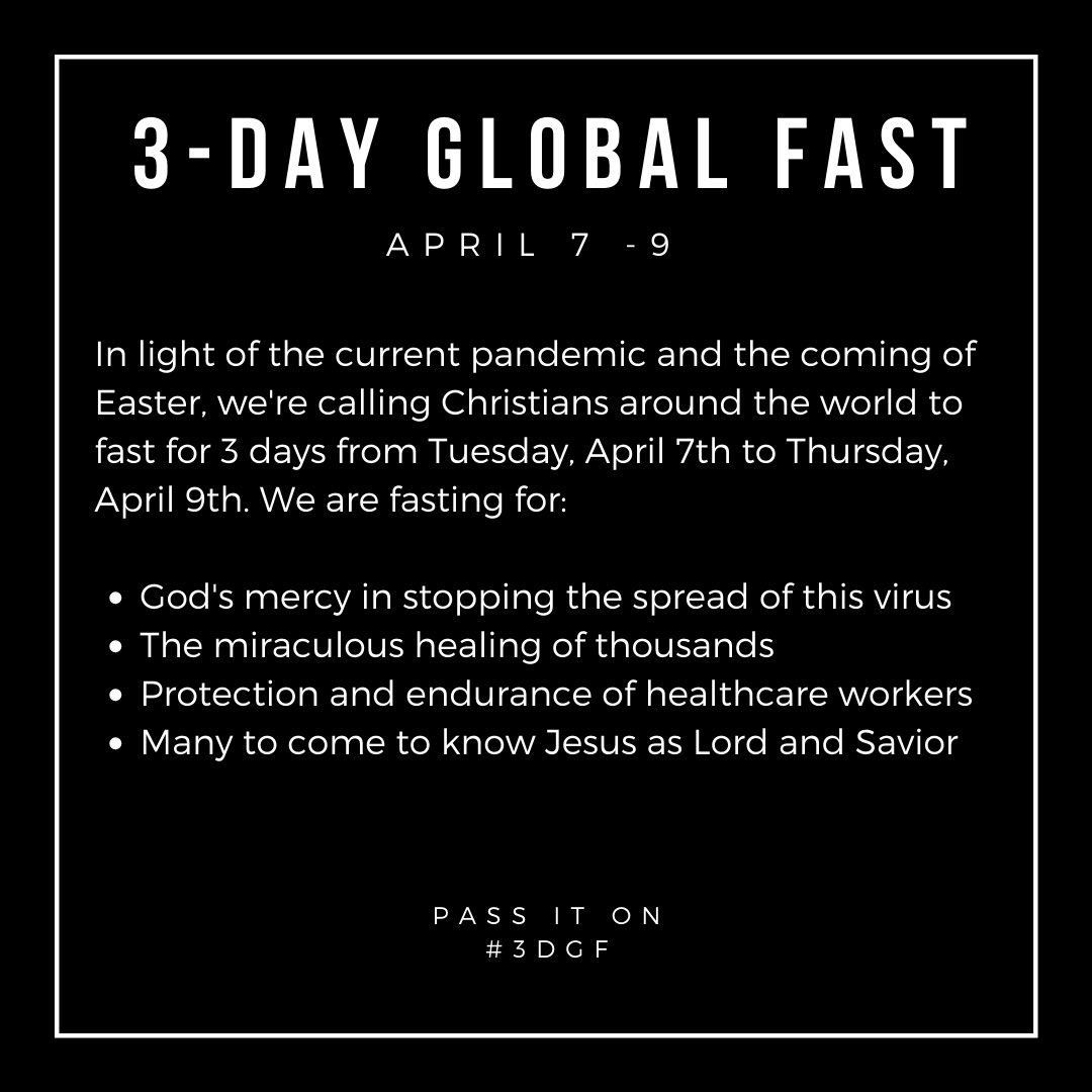 sean__lyons's tweet photo. Encouraged to hear missions organizations around the world fasting in different ways this week. Join us as we cry out to the Lord together. #HolyWeek #Easter #3DGF https://t.co/44HyQ9mtKz