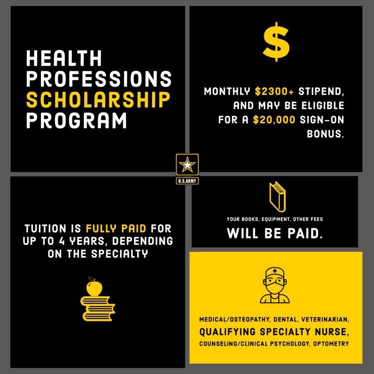 Message us today for a Virtual Appointment! <a href="/army_kash/">ArmyRecruiterKash</a> 
#scholarship #medschool #medicalschool #tuition #army #armymedicine #hpsp #healthprofessions