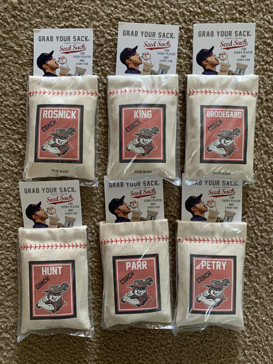 johnrosnick's tweet photo. Just arrived.  Powhatan River Bandits seed-sacks for the 12U baseball team and coaches.  Easy way to carry your sunflower seeds https://t.co/XXYhsuwwVJ