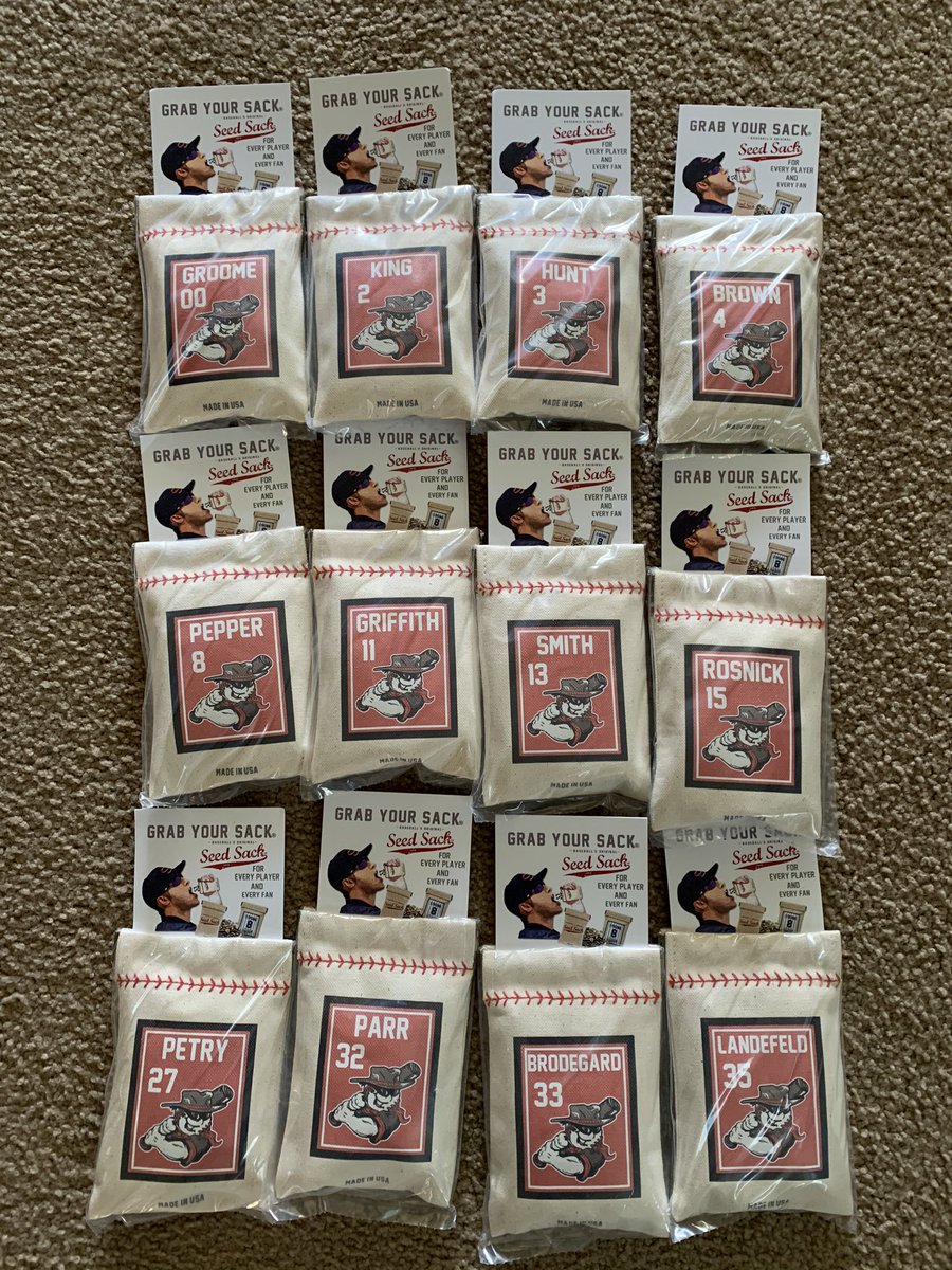 johnrosnick's tweet photo. Just arrived.  Powhatan River Bandits seed-sacks for the 12U baseball team and coaches.  Easy way to carry your sunflower seeds https://t.co/XXYhsuwwVJ