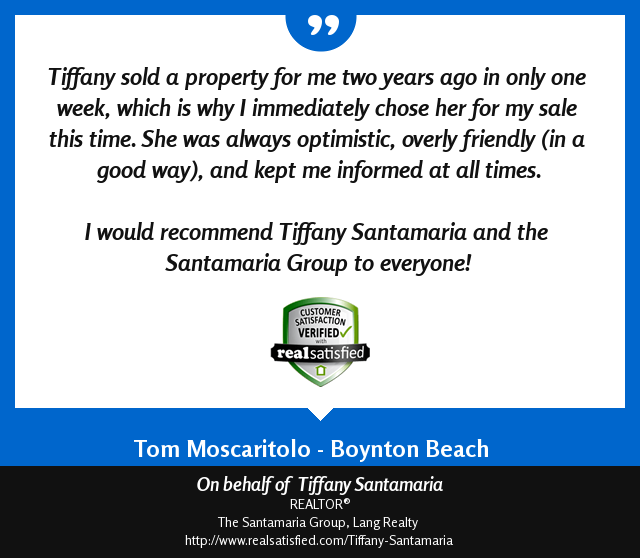 RealEstateTSG's tweet image. There’s nothing like a happy client, is there? realsatisfied.com/Tiffany-Santam… via @realsatisfied