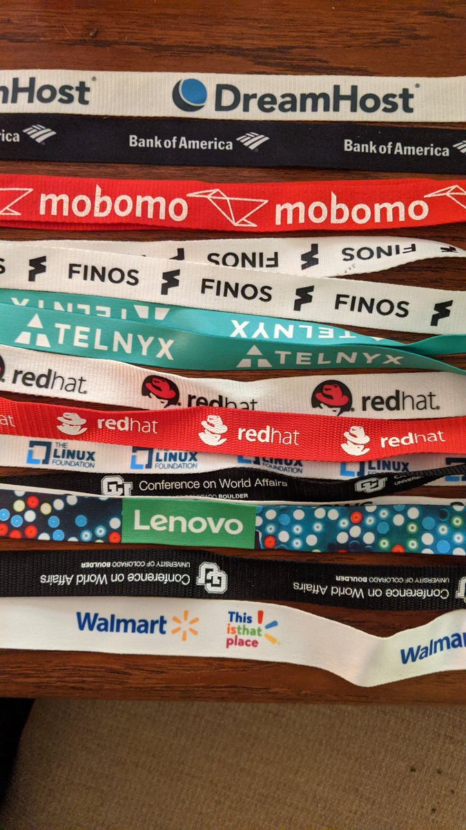 Deb Bryant (@debbryant) on Twitter photo DIY Hack of the Day. With elastic in short supply, I'm repurposing years of collected lanyards for sewing face mask ties. Thanks <a href="/FINOSFoundation/">FINOS</a> <a href="/telnyx/">Telnyx</a> <a href="/RedHat/">Red Hat</a> <a href="/LinuxFoundation/">The Linux Foundation</a> <a href="/BankofAmerica/">Bank of America</a> <a href="/Lenovo/">Lenovo</a> <a href="/DreamHost/">DreamHost</a> <a href="/CWABoulder/">CWA Boulder</a> and many many more. #facemasks4all DIY Hack of the Day. With elastic in short supply, I'm repurposing years of collected lanyards for sewing face mask ties. Thanks <a href="/FINOSFoundation/">FINOS</a> <a href="/telnyx/">Telnyx</a> <a href="/RedHat/">Red Hat</a> <a href="/LinuxFoundation/">The Linux Foundation</a> <a href="/BankofAmerica/">Bank of America</a> <a href="/Lenovo/">Lenovo</a> <a href="/DreamHost/">DreamHost</a> <a href="/CWABoulder/">CWA Boulder</a> and many many more. #facemasks4all
