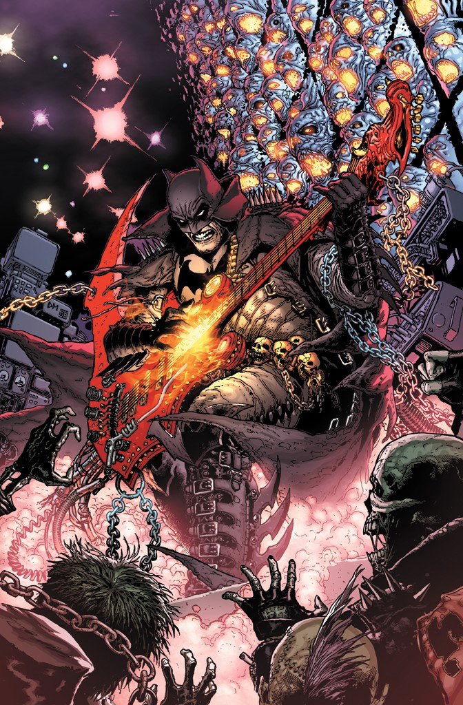 You knew he was the World's Greatest Detective, but did you know Batman can also absolutely crush a guitar solo? Proof: this Dark Nights: Death Metal #1 variant cover by <a href="/TheDougMahnke/">Doug Mahnke</a>.