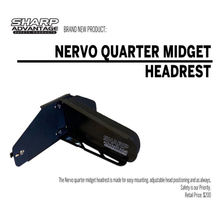 Sharp_Advantage's tweet photo. New Product Release:
Sharp Advantage quarter midget headrest for Nervo Chassis are here. They are available at https://t.co/5FLAmf0aIG or call us direct. #Safety #Comfort #MadeInIndy https://t.co/tdH35mX9hj