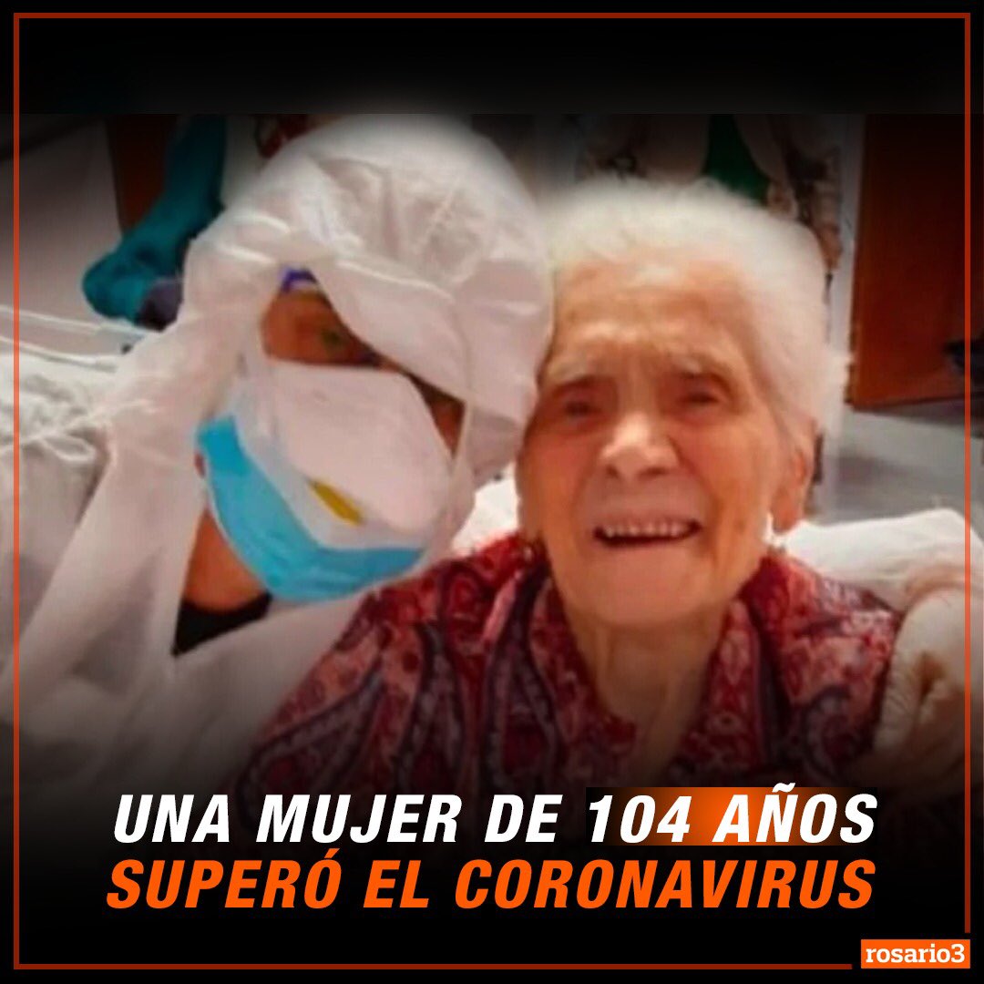 Rosariotres's tweet photo. ๐๐ป Una mujer de 104 aรฑos superรณ el #coronavirus: Hasta el momento la italiana Ada #Zanusso es una de las pacientes de mayor edad reportada. ๐ https://t.co/PX9S3lQqNq #Rosario3 https://t.co/awdItFMMHD