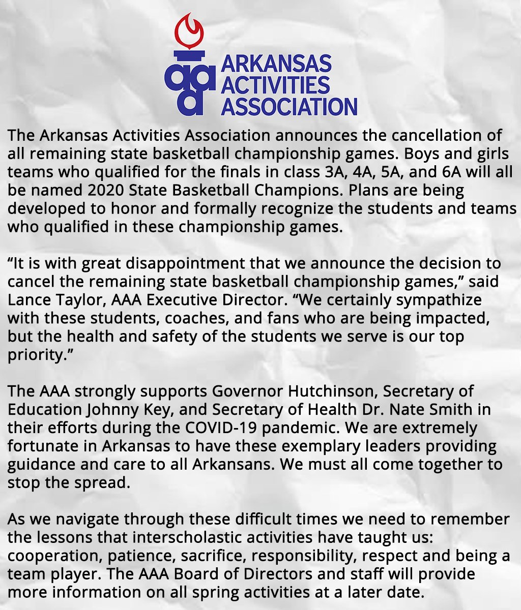 ArkActAssn's tweet photo. AAA Crowns Basketball State Champions! https://t.co/y6fepj85F7